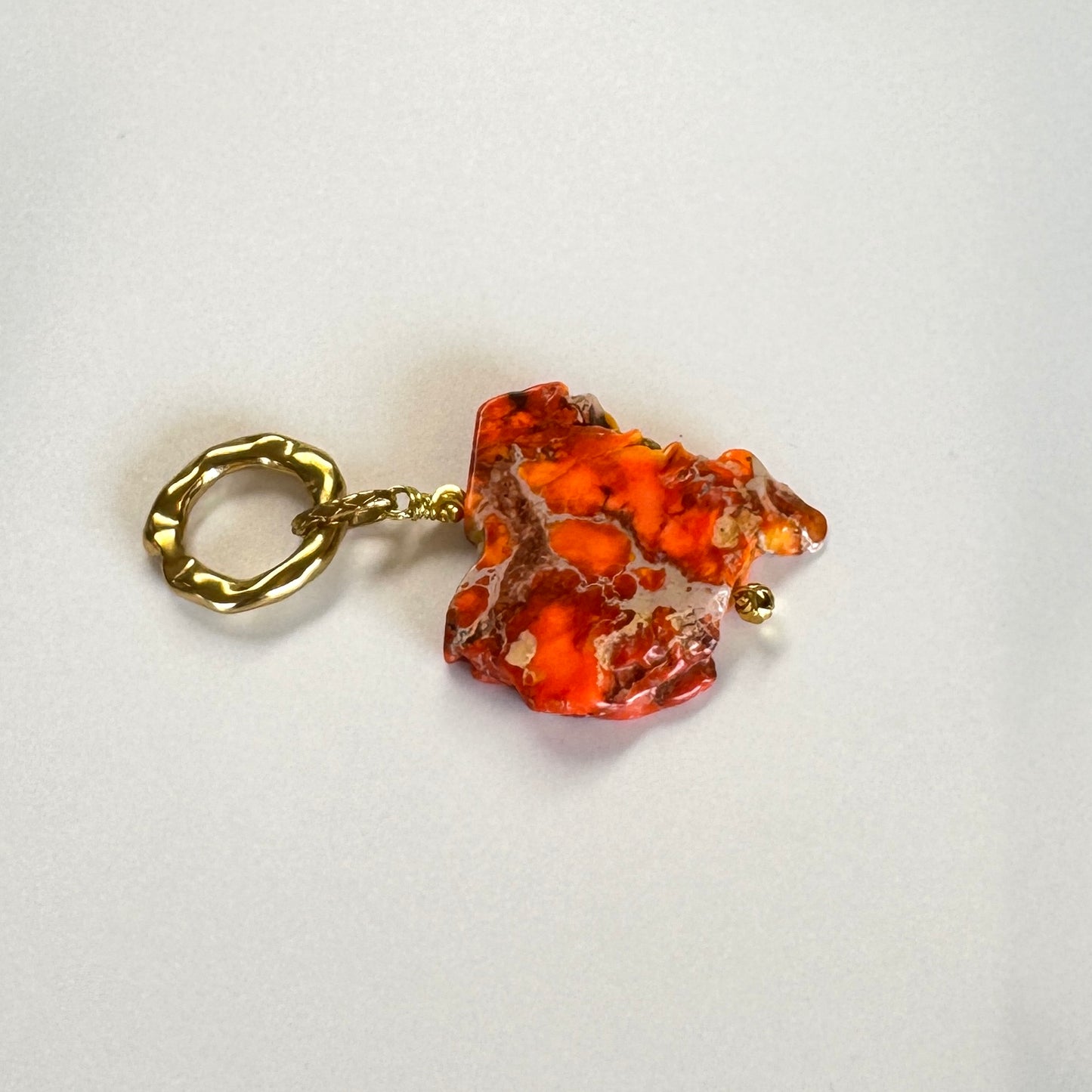 Orange Imperial Hänge - Äkta Jasper guld ring