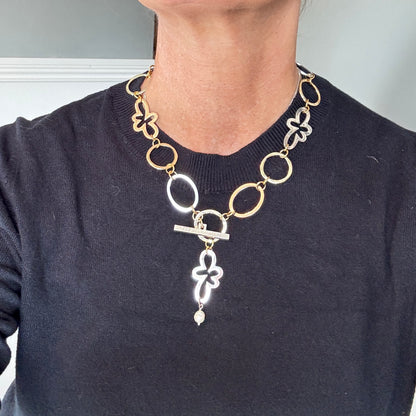 Flower Gold Halsband - äkta sötvattenspärla