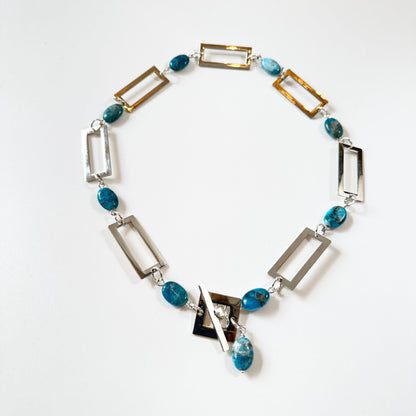 Blue Cloud – Handgjort halsband med äkta apatit | Design by Brandeby