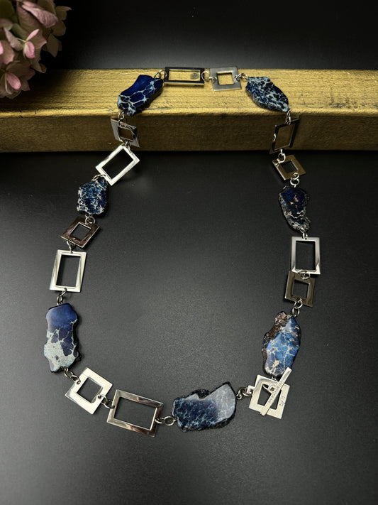 Blue Imperial Jasper Halsband - Design by Brandeby