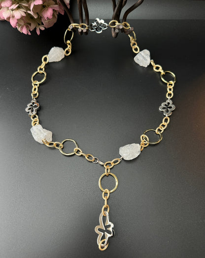 Raw Rocky Crystal Chain Halsband - Design by Brandeby