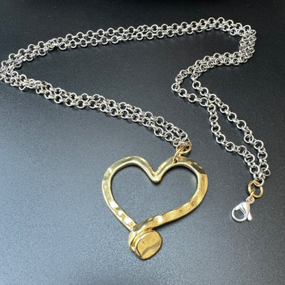 Gen Z Big Gold Heart Halsband