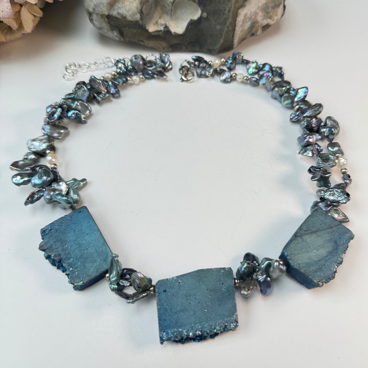 Blue Quartz Necklace - Design by Brandeby