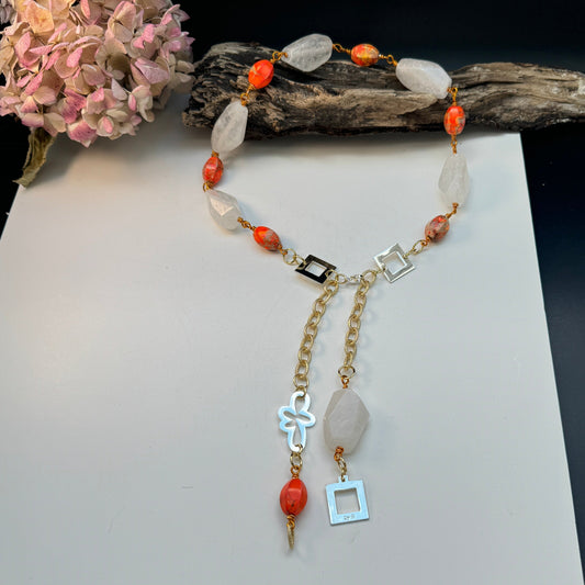 Bold Orange Beauty Necklace