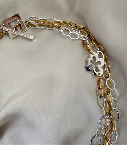 Halsband Sterling Silver 18K Guldpläterat - Flexibelt - 50-100cm - Silver Guld the one - design by brandeby