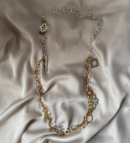 Halsband Sterling Silver 18K Guldpläterat - Flexibelt - 50-100cm - Silver Guld the one - design by brandeby