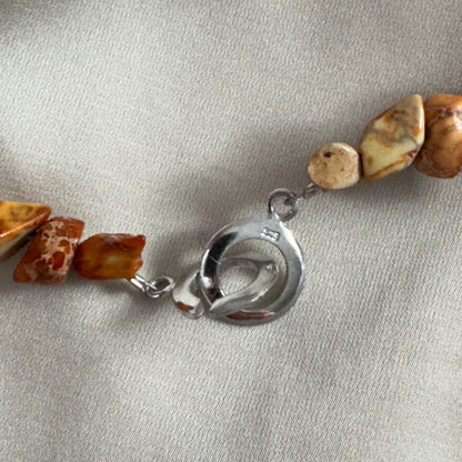 Halsband Orange Jaspis Sterling Silver - Exklusivt - 52cm - Orange design by brandeby