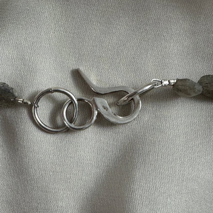 Halsband Labradorit Sterling Silver - Limited Edition - 52cm - Grå Blå 