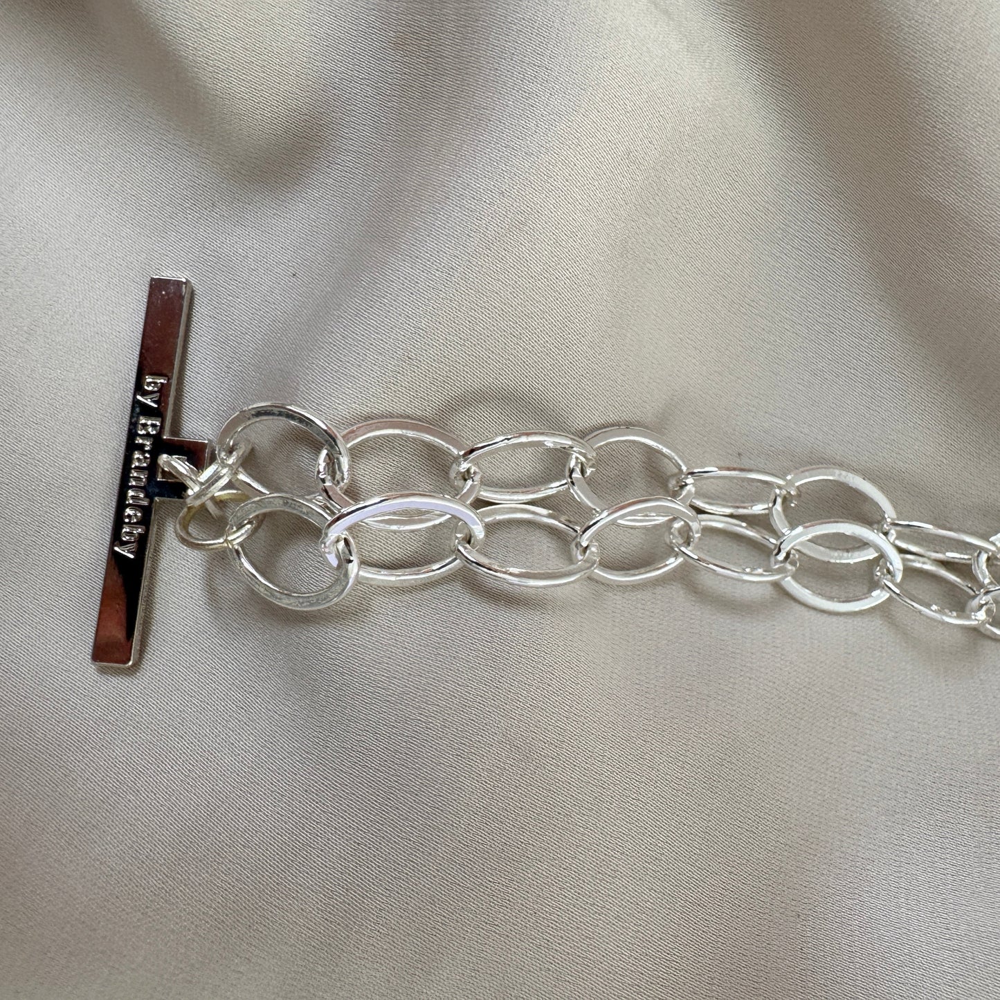 Armband Sterling Silver Pläterat - Dubbla Paperclip Kedjor - 19cm - Silver - design by brandeby