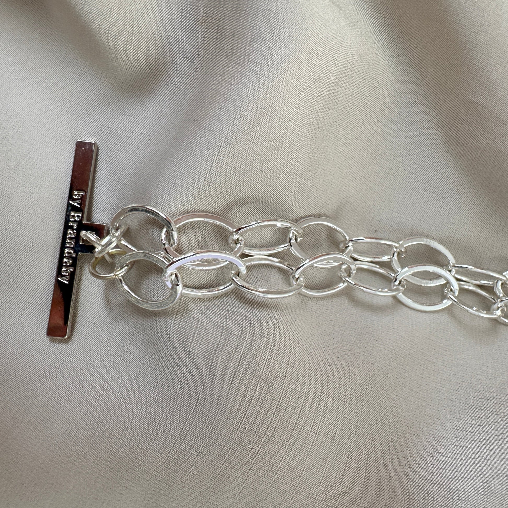 Armband Sterling Silver Pläterat - Dubbla Paperclip Kedjor - 19cm - Silver - design by brandeby