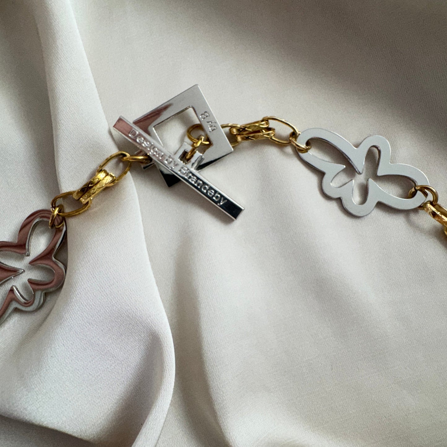 Halsband i silver- & guldpläterat rostfritt stål 50cm – Golden Rope | Design by Brandeby