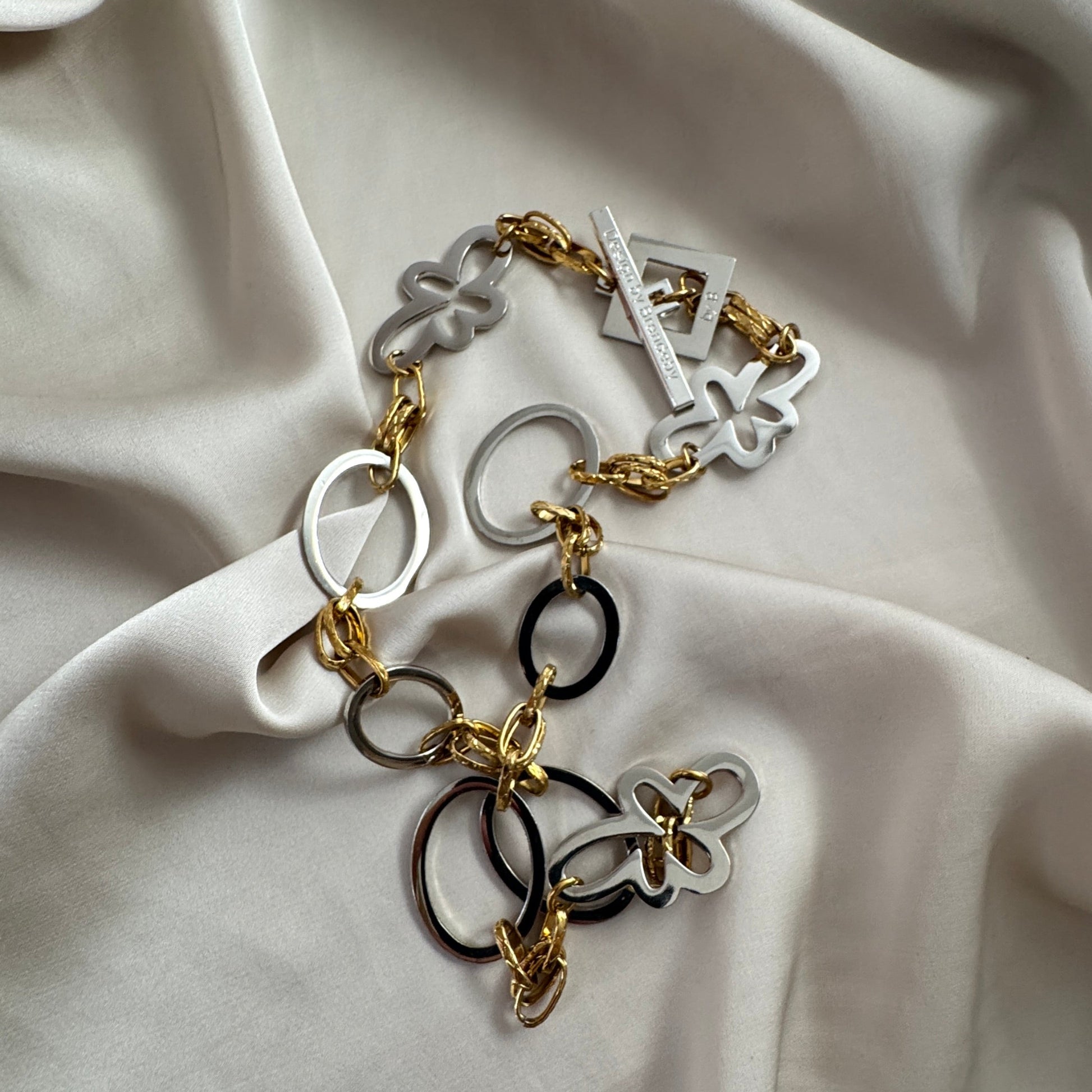 Halsband i silver- & guldpläterat rostfritt stål 50cm – Golden Rope | Design by Brandeby