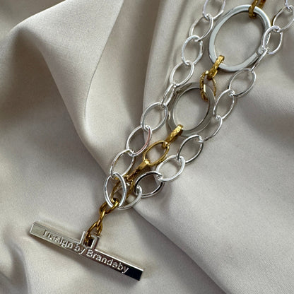 Tree Circles Armband – Treradigt med 18k Guld & Sterling Silver | Design by Brandeby