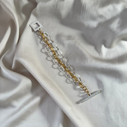 Armband i sterling silver & guldpläterat 19cm – Small Rope | Design by Brandeby