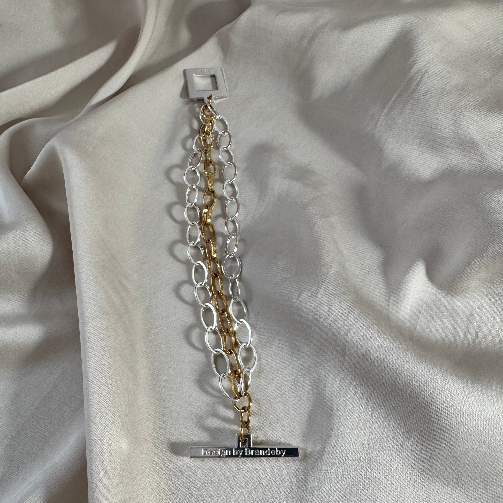 Armband i sterling silver & guldpläterat 19cm – Small Rope | Design by Brandeby