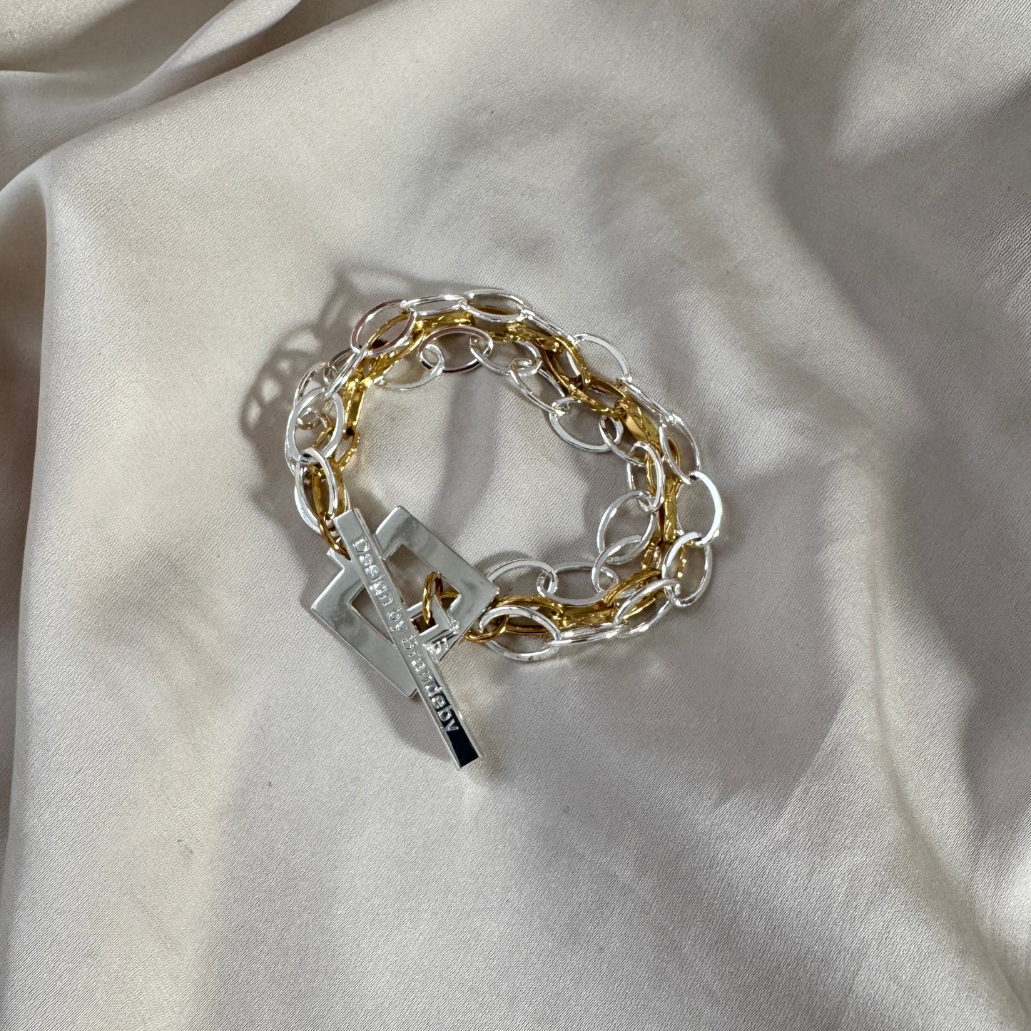 Armband i sterling silver & guldpläterat 19cm – Small Rope | Design by Brandeby