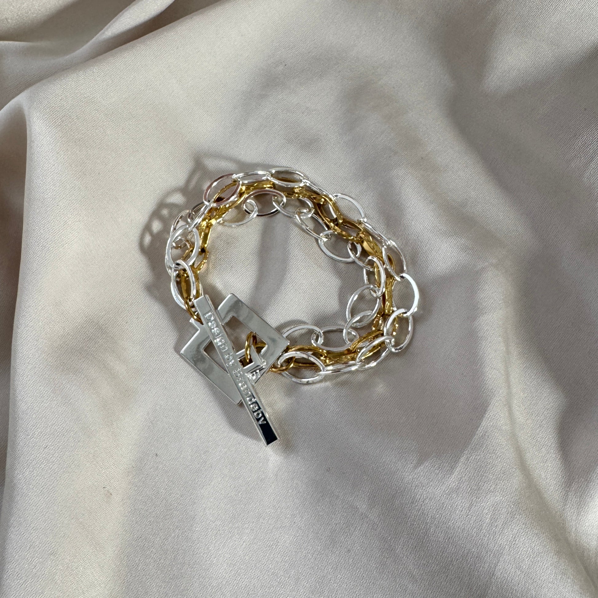 Armband i sterling silver & guldpläterat 19cm – Small Rope | Design by Brandeby