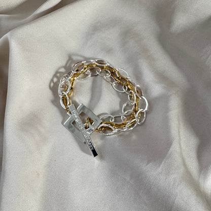 Armband i sterling silver & guldpläterat 19cm – Small Rope | Design by Brandeby