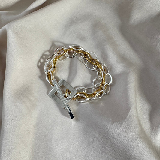 Armband i sterling silver & guldpläterat 19cm – Small Rope | Design by Brandeby