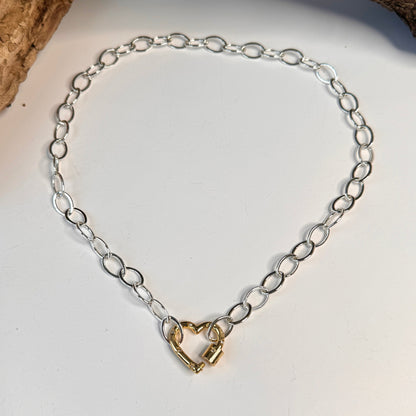 Short Gold Heart Halsband