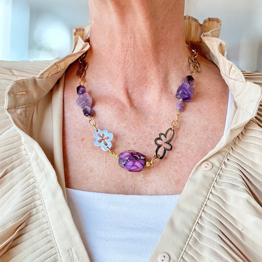 Purple Dream Halsband – Ametist & lila jasper i exklusiv design