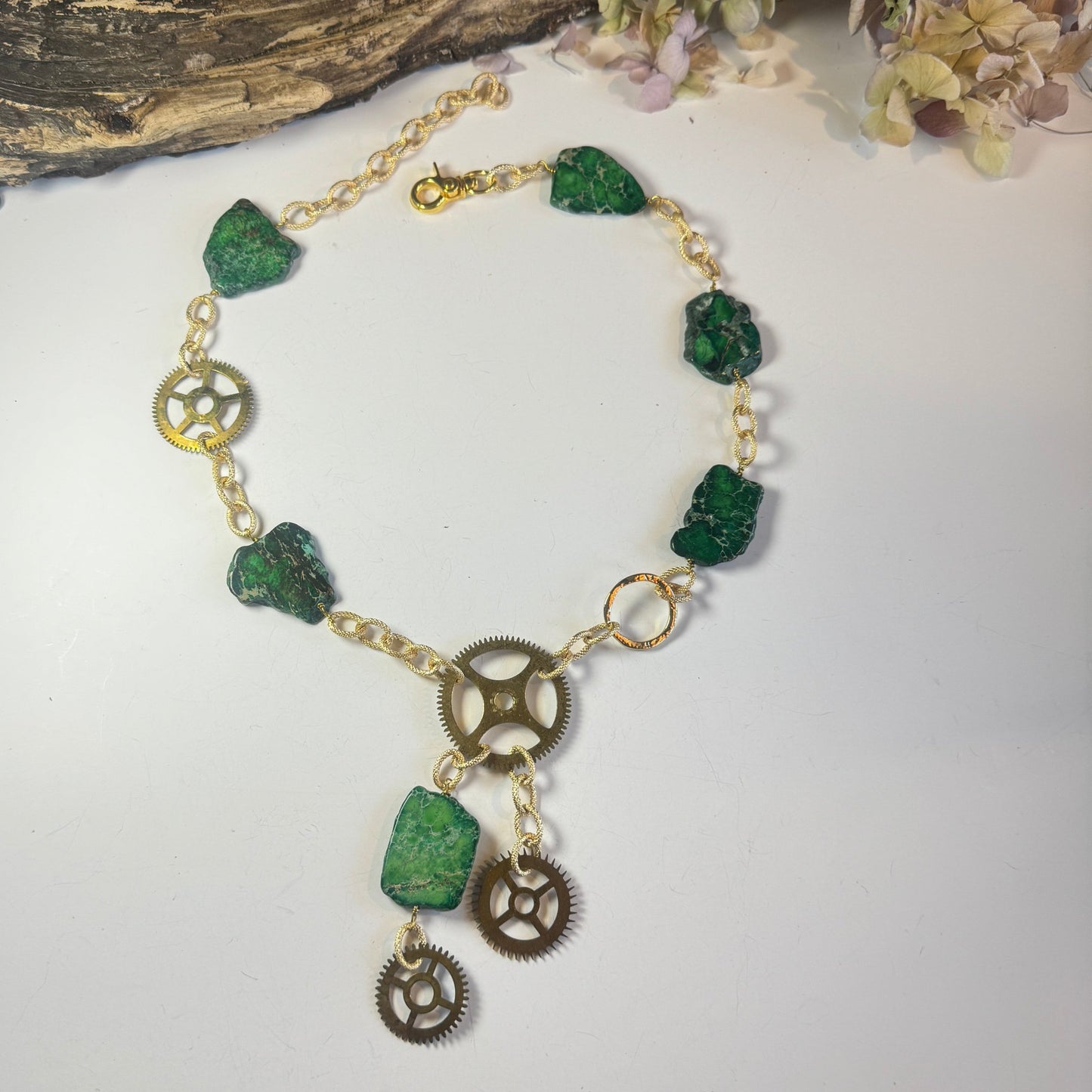 Green Clock Halsband