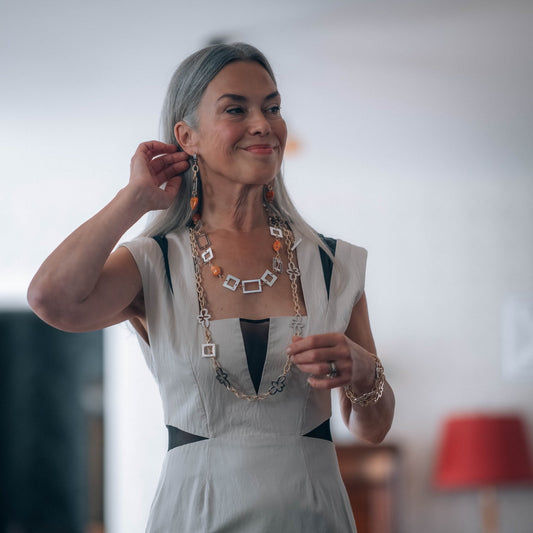 Luxery Orange Halsband unikt handgjort exklusivt limited edition i oranget