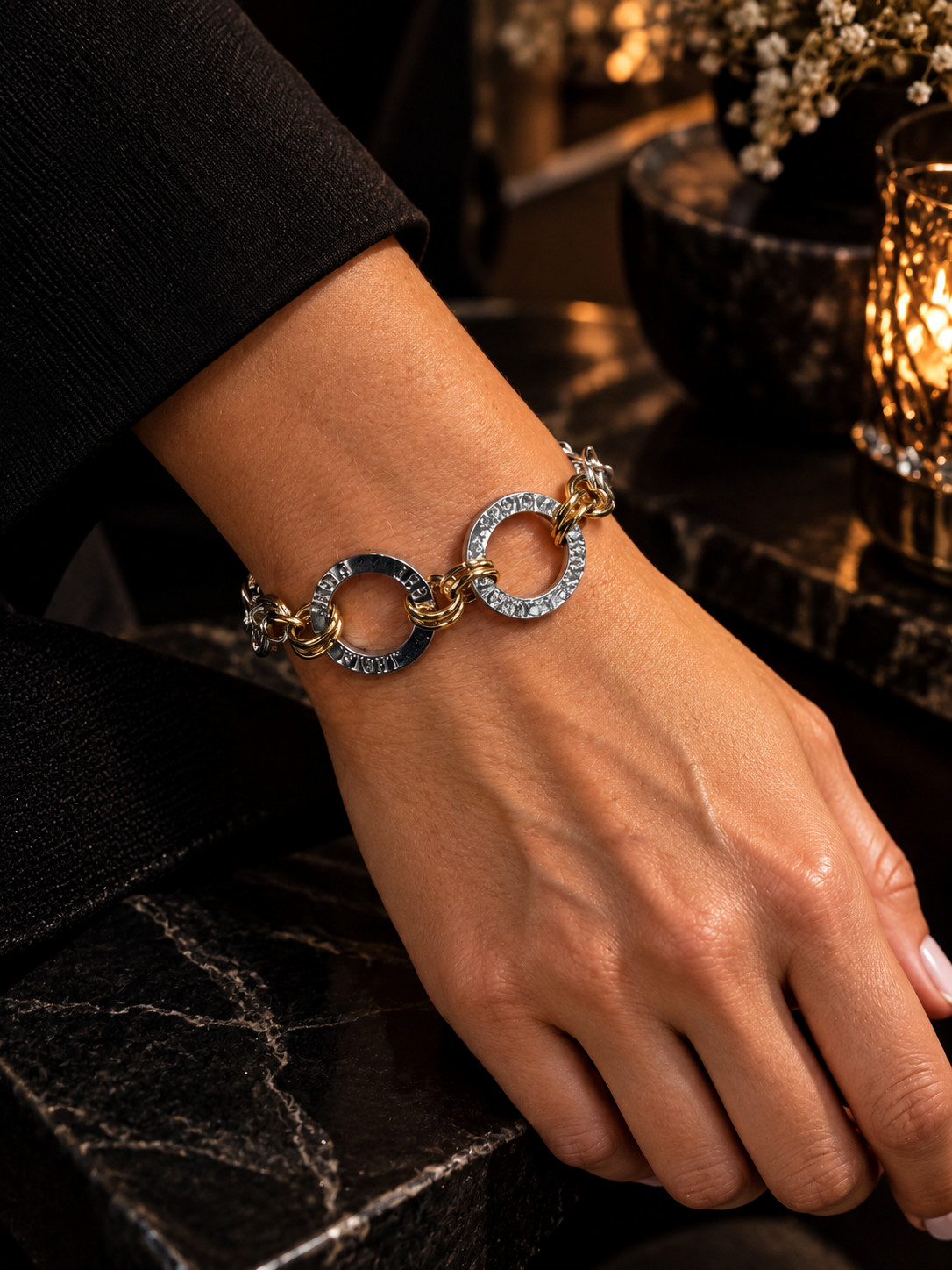 Fight Silver Armband - Silver-Guld
