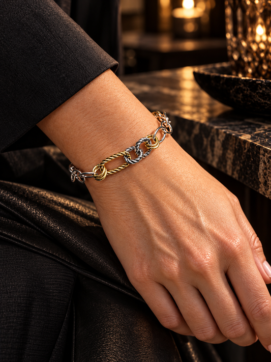 Rope Armband - Guld & Silver Kedja