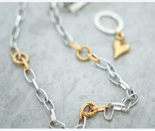 Signature Chain Halsband – Silver & Guld