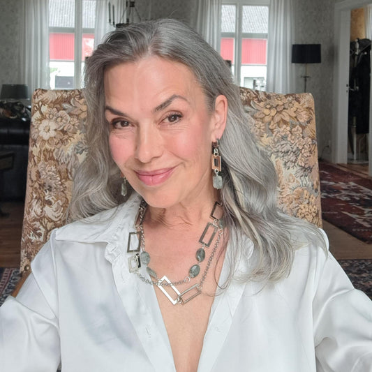eva karin sigetty bär pure labradorit örhägnena