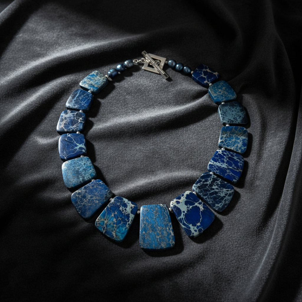 Blue Imperial Statement Halsband - Design by Brandeby
