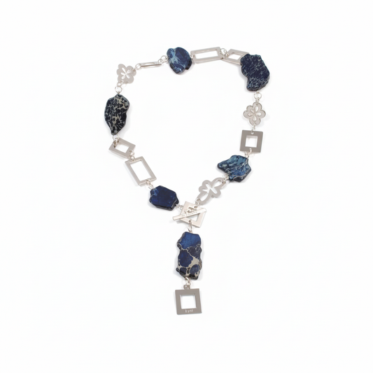 Blue Perfection Jasper Halsband