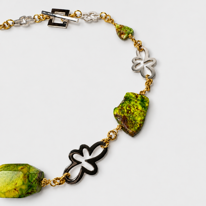 Royal Imperial Halsband - Grön Jasper & Silver
