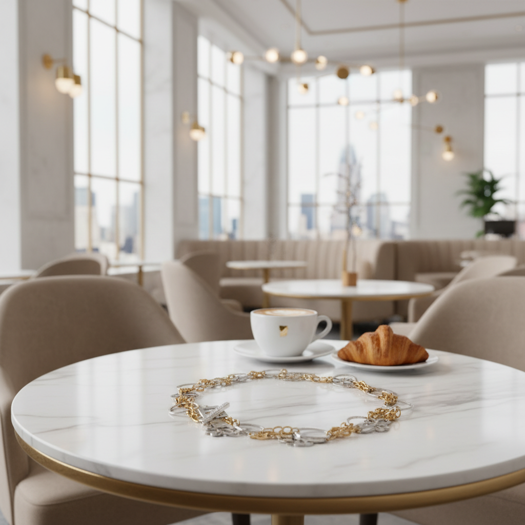 Exclusive Gold Silver Halsband - Exklusivt café