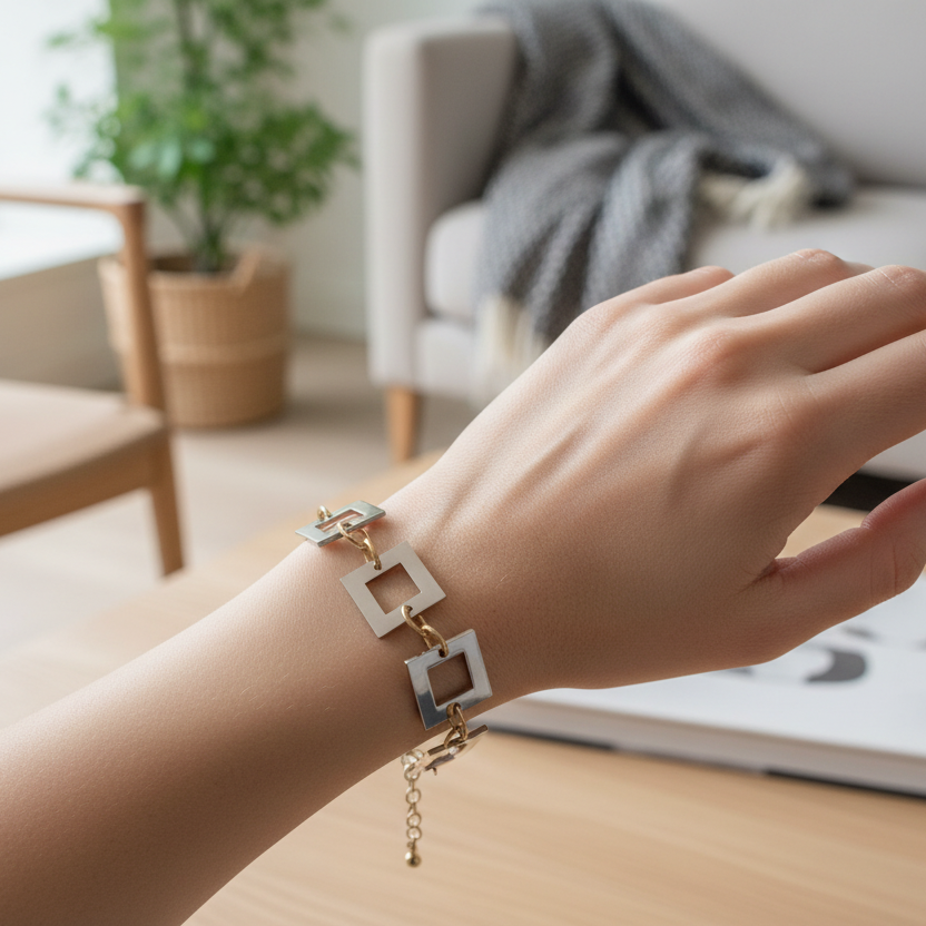 Gold Business Bracelet on Model