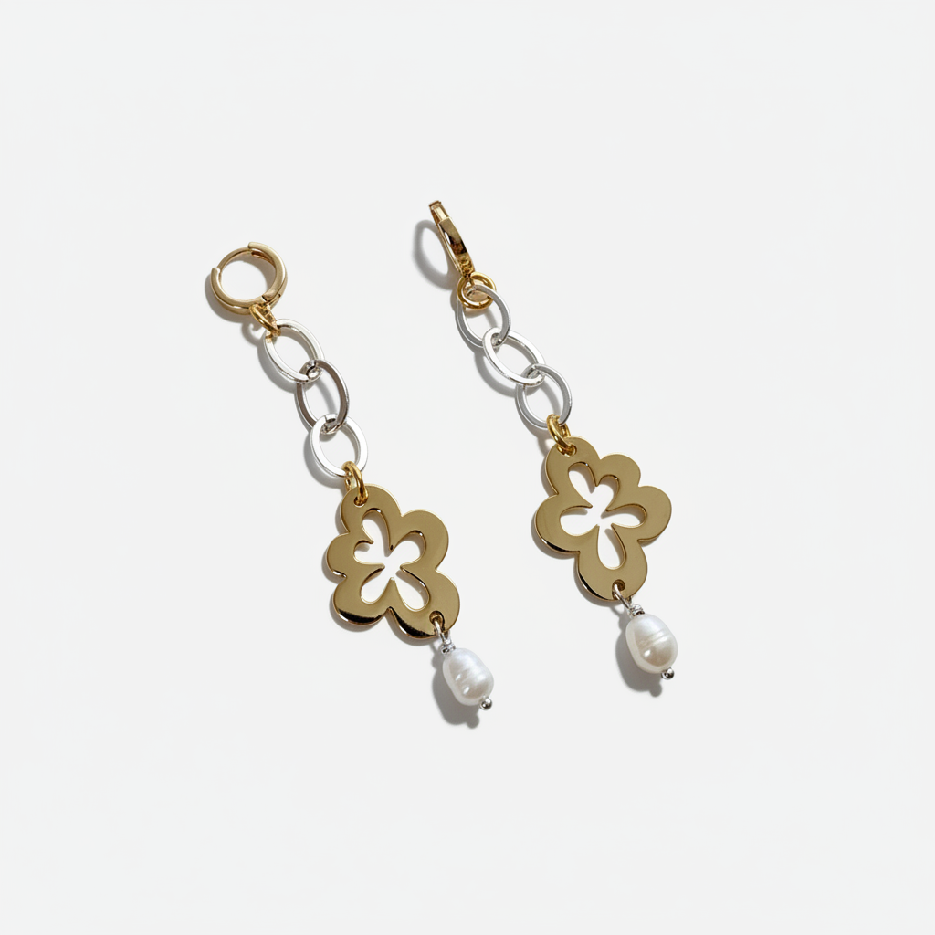 Gold Flower Örhängen - Elegance