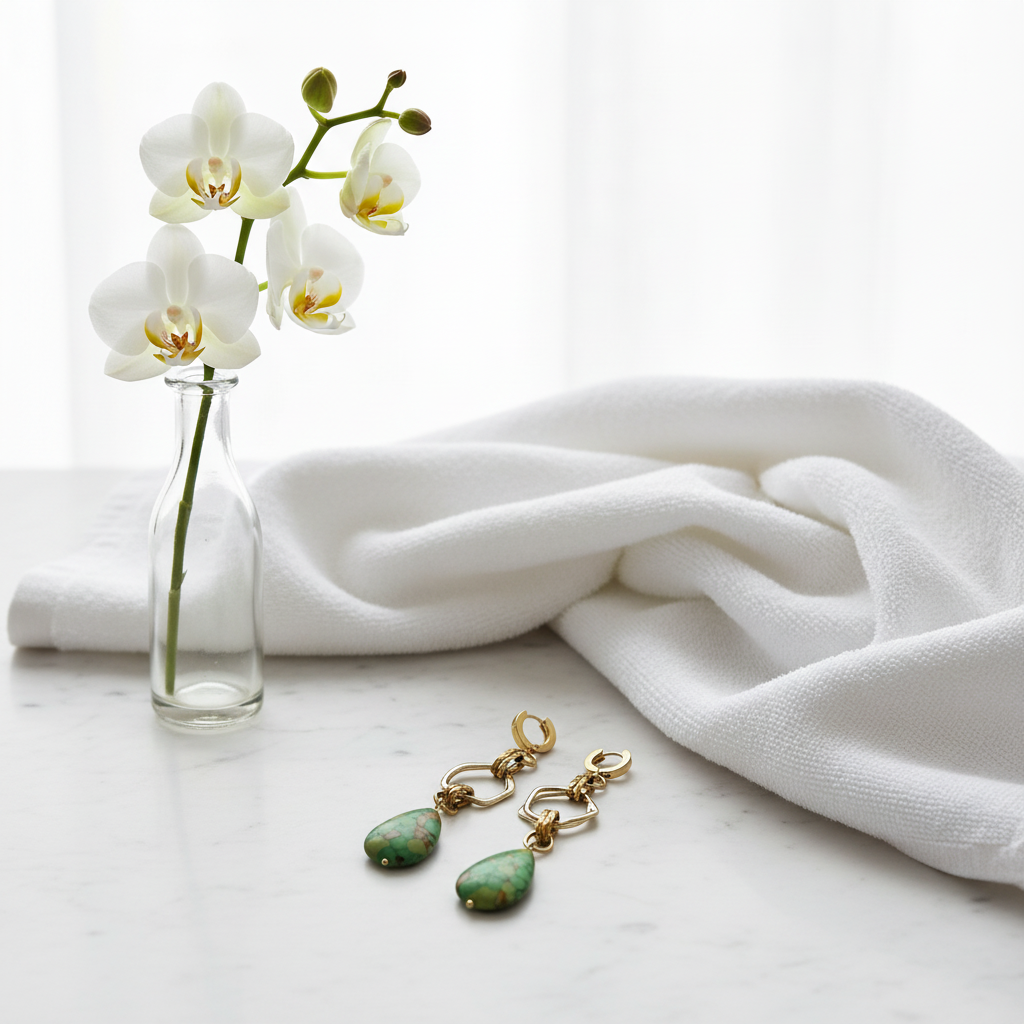 Green Turquoise Örhängen - Ljus lyxig miljö