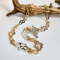 elegant lyxigt halsband med guld och silver blommor design by brandeby