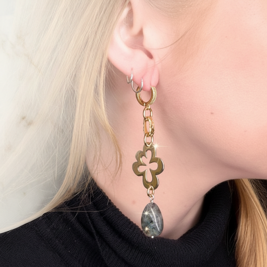 Labradorit Lyx Örhängen - Lyxig version