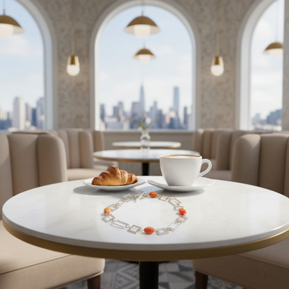 Luxery Orange Halsband - Exklusivt café