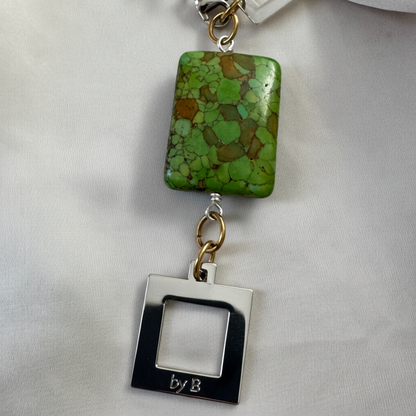 Luxury Green Turkos Halsband - Elegance Närbild