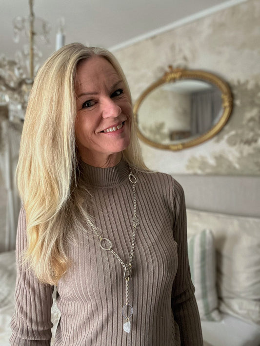 Clean Ice Halsband - Långt Silver med Bergkristall | Design by Brandeby