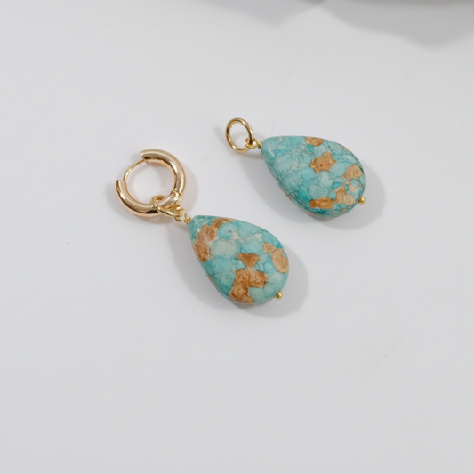 Påhäng Marquise Turkose Guld