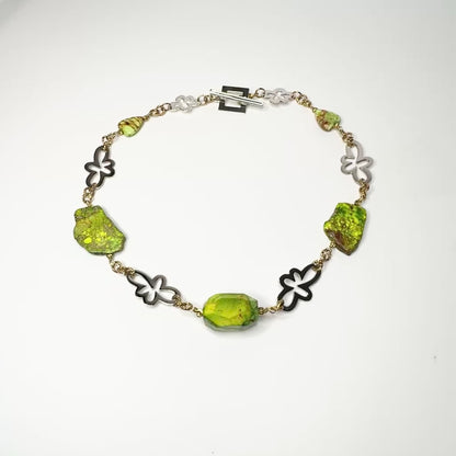 Royal Imperial Halsband - Grön Jasper & Silver