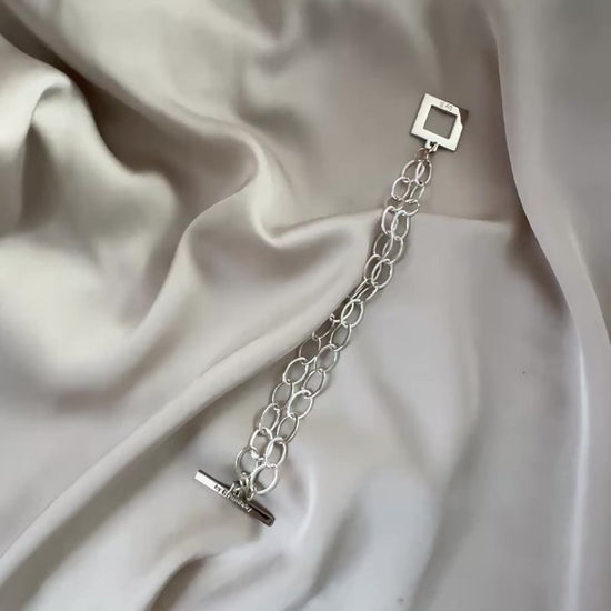 video på Armband Sterling Silver Pläterat - Dubbla Paperclip Kedjor - 19cm - Silver - design by brandeby