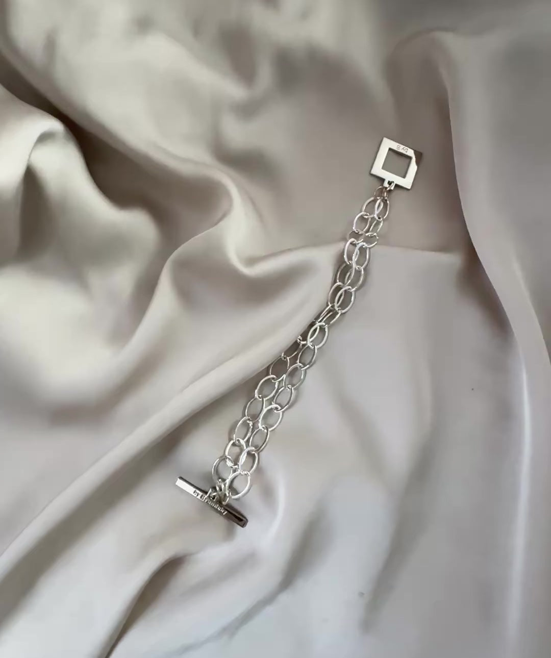 video på Armband Sterling Silver Pläterat - Dubbla Paperclip Kedjor - 19cm - Silver - design by brandeby