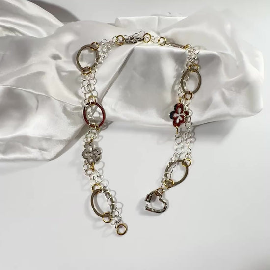 Luxury Gold Heart Halsband - Flexibelt Silver & Guld | Design by Brandeby