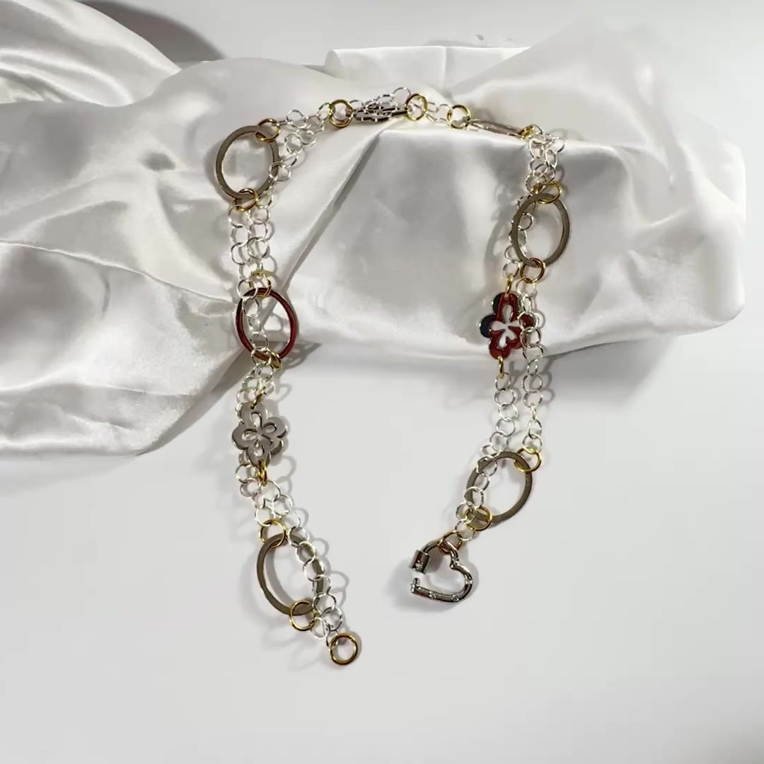 Luxury Gold Heart Halsband - Flexibelt Silver & Guld | Design by Brandeby