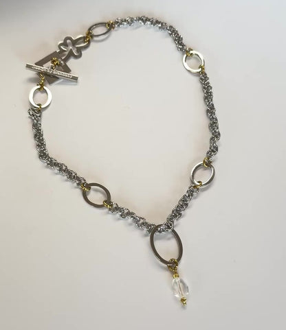 Circle of Crystal Halsband - Bergkristall silver kedja